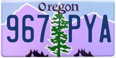 OR license plate 967PYA