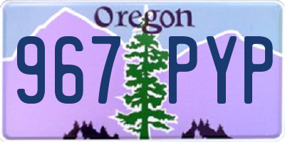 OR license plate 967PYP