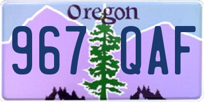 OR license plate 967QAF