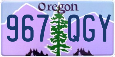 OR license plate 967QGY