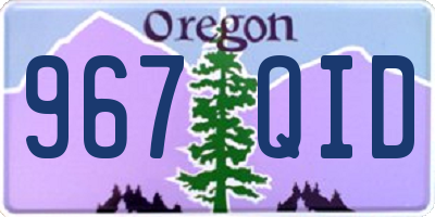 OR license plate 967QID