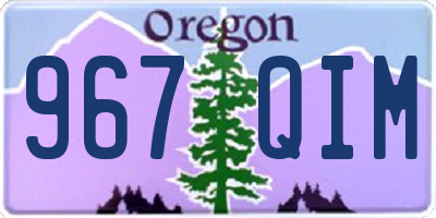 OR license plate 967QIM