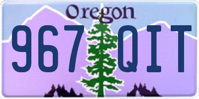 OR license plate 967QIT