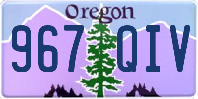 OR license plate 967QIV