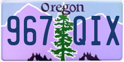 OR license plate 967QIX