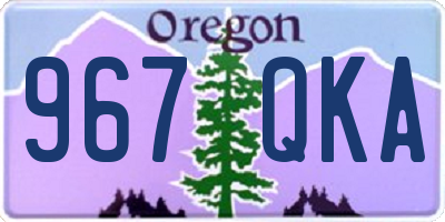OR license plate 967QKA