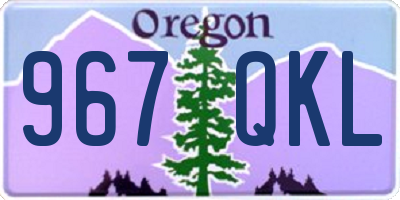OR license plate 967QKL