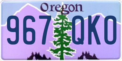 OR license plate 967QKO