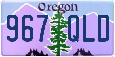 OR license plate 967QLD