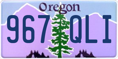 OR license plate 967QLI
