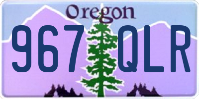 OR license plate 967QLR