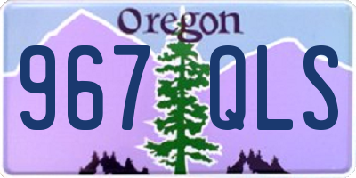 OR license plate 967QLS