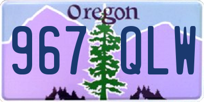 OR license plate 967QLW