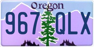OR license plate 967QLX