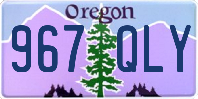 OR license plate 967QLY