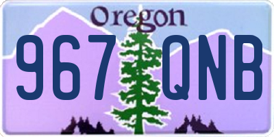 OR license plate 967QNB