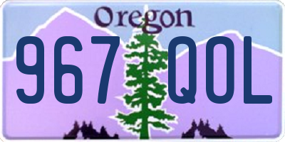 OR license plate 967QOL