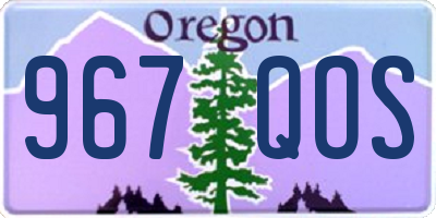 OR license plate 967QOS