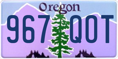 OR license plate 967QOT