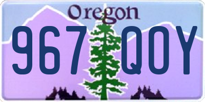 OR license plate 967QOY