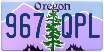 OR license plate 967QPL