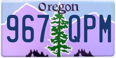 OR license plate 967QPM