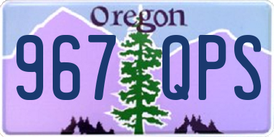OR license plate 967QPS