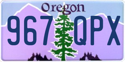 OR license plate 967QPX