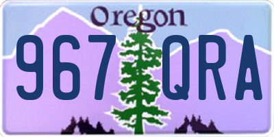 OR license plate 967QRA