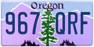 OR license plate 967QRF