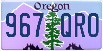 OR license plate 967QRO