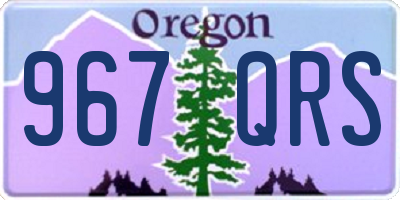 OR license plate 967QRS