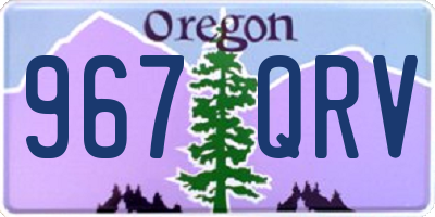 OR license plate 967QRV