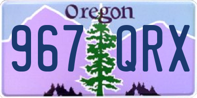OR license plate 967QRX