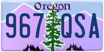 OR license plate 967QSA