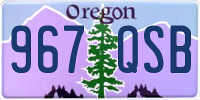 OR license plate 967QSB