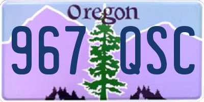 OR license plate 967QSC