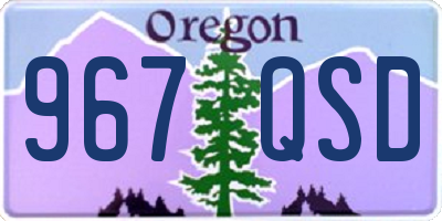 OR license plate 967QSD