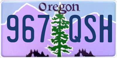 OR license plate 967QSH