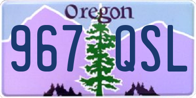 OR license plate 967QSL