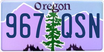 OR license plate 967QSN