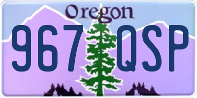 OR license plate 967QSP