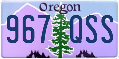 OR license plate 967QSS