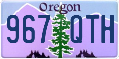 OR license plate 967QTH