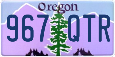 OR license plate 967QTR