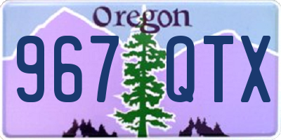 OR license plate 967QTX