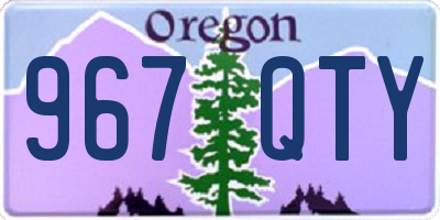 OR license plate 967QTY