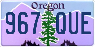 OR license plate 967QUE