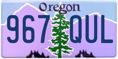 OR license plate 967QUL