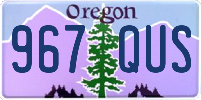 OR license plate 967QUS